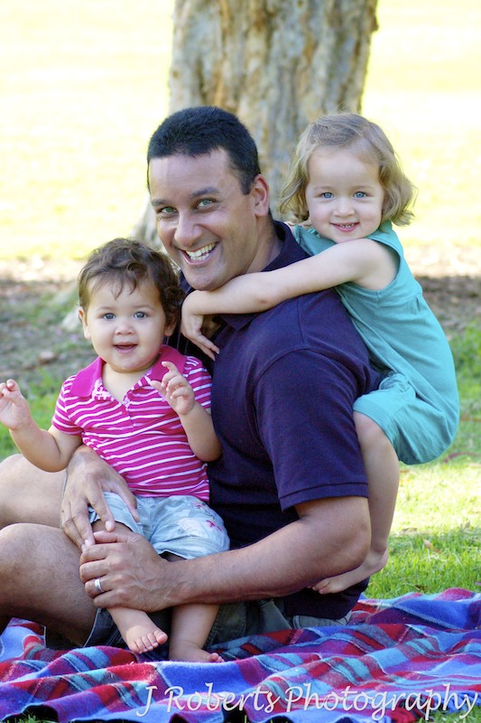 Father and daughters - family portrait photography sydney